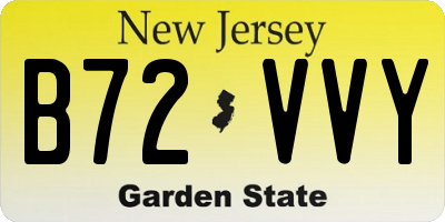 NJ license plate B72VVY