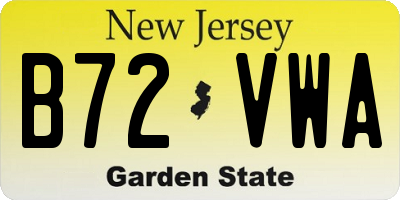 NJ license plate B72VWA
