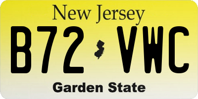 NJ license plate B72VWC