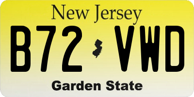 NJ license plate B72VWD