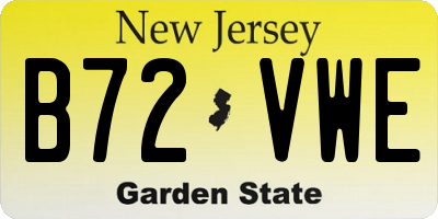NJ license plate B72VWE