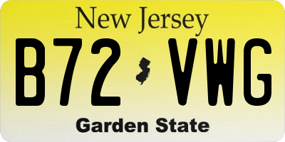 NJ license plate B72VWG