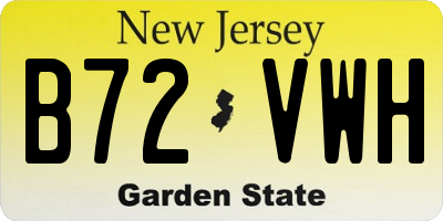 NJ license plate B72VWH