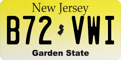 NJ license plate B72VWI