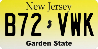 NJ license plate B72VWK