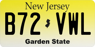 NJ license plate B72VWL