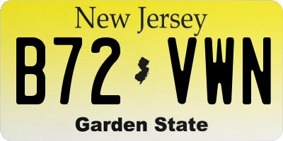 NJ license plate B72VWN