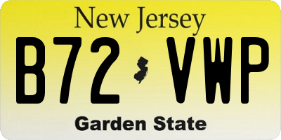 NJ license plate B72VWP