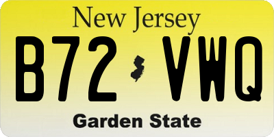 NJ license plate B72VWQ