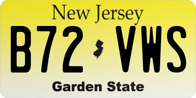 NJ license plate B72VWS