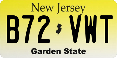 NJ license plate B72VWT
