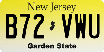NJ license plate B72VWU