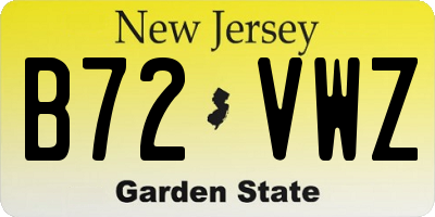 NJ license plate B72VWZ