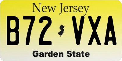 NJ license plate B72VXA