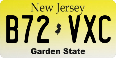 NJ license plate B72VXC