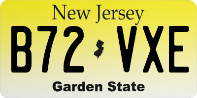 NJ license plate B72VXE