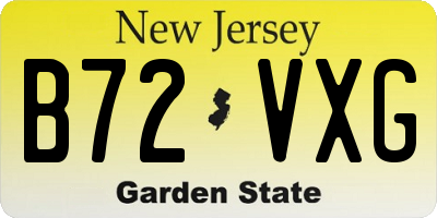 NJ license plate B72VXG