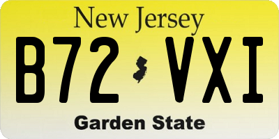 NJ license plate B72VXI