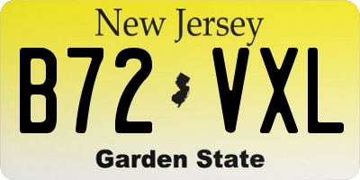 NJ license plate B72VXL