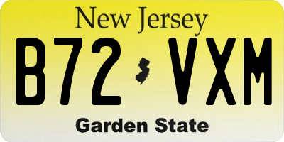 NJ license plate B72VXM