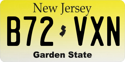 NJ license plate B72VXN