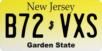 NJ license plate B72VXS