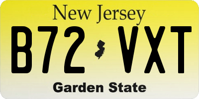 NJ license plate B72VXT