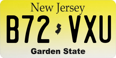 NJ license plate B72VXU