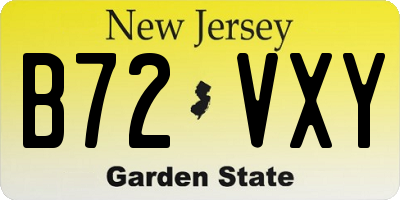 NJ license plate B72VXY
