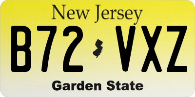 NJ license plate B72VXZ