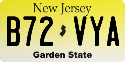 NJ license plate B72VYA