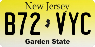 NJ license plate B72VYC