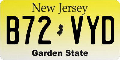 NJ license plate B72VYD