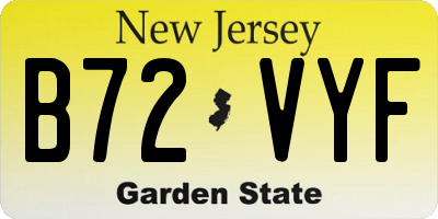 NJ license plate B72VYF