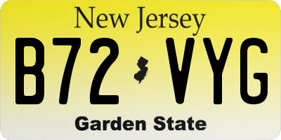 NJ license plate B72VYG
