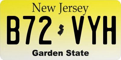 NJ license plate B72VYH