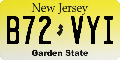 NJ license plate B72VYI