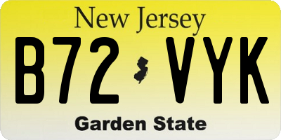 NJ license plate B72VYK