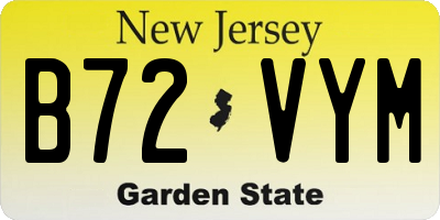 NJ license plate B72VYM