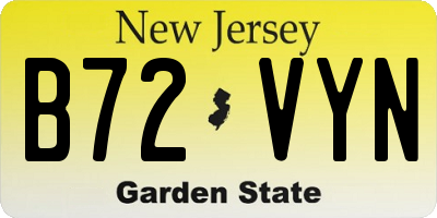 NJ license plate B72VYN