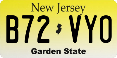 NJ license plate B72VYO