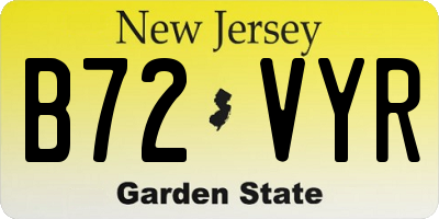 NJ license plate B72VYR