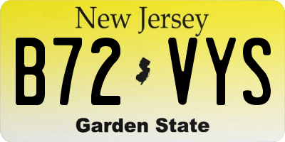 NJ license plate B72VYS