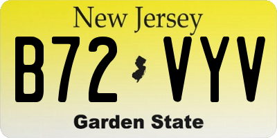NJ license plate B72VYV
