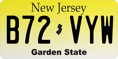 NJ license plate B72VYW