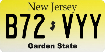 NJ license plate B72VYY