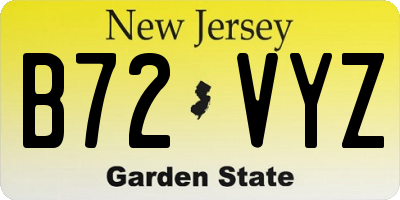 NJ license plate B72VYZ