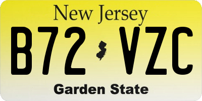 NJ license plate B72VZC