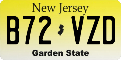 NJ license plate B72VZD