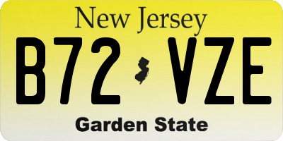 NJ license plate B72VZE